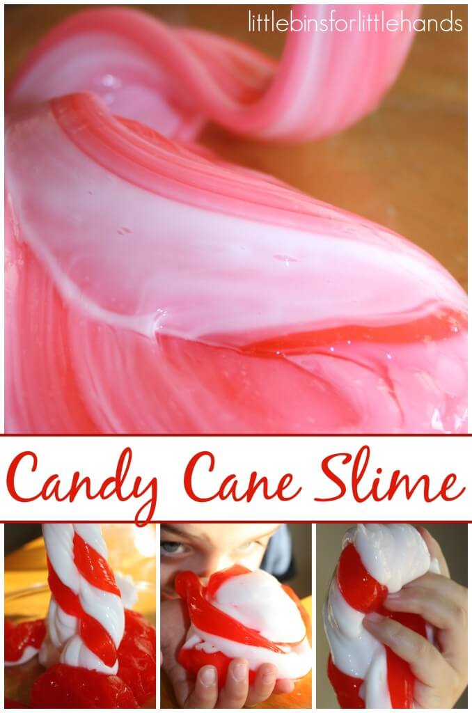 Candy Cane Slime Recipe Sensory Play Quick and Easy Slime
