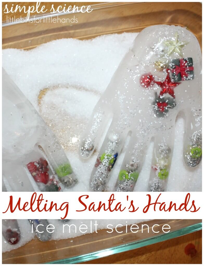 Winter Ice Melt Frozen Hands Science Activity Santa's Frozen Hands
