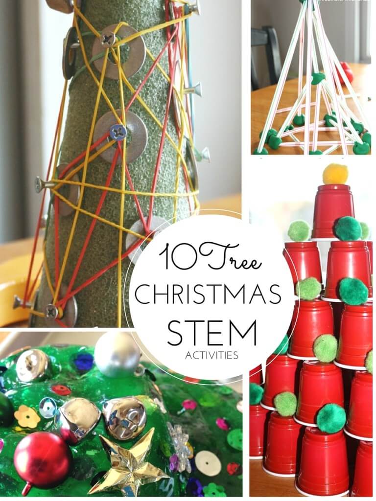 Christmas Cup Tower STEM Challenge Tree Activity for Kids
