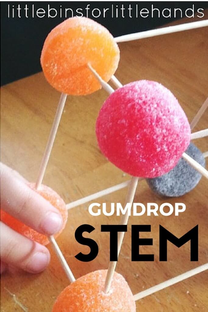 Gumdrop Bridge Building STEM candy structures activity