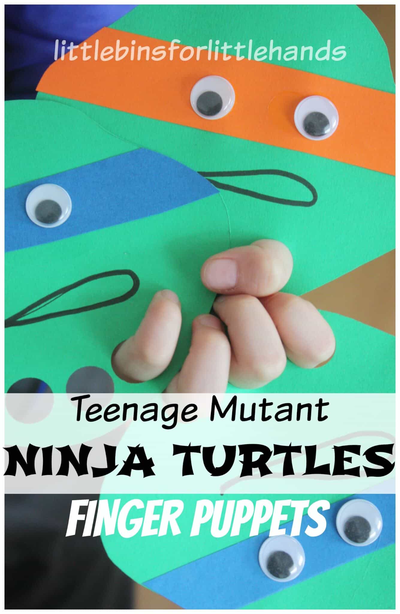 Ninja Turtle Finger Puppet Craft for Kids