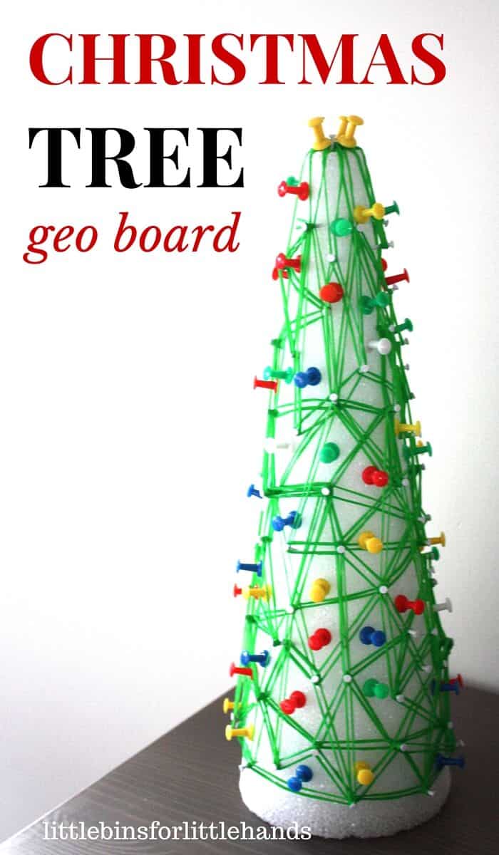 Christmas Tree Geo board Math STEM Activity Fine Motor Play