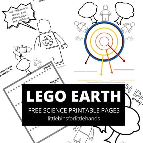 LEGO Earth science coloring pages and Earth Day coloring sheets
