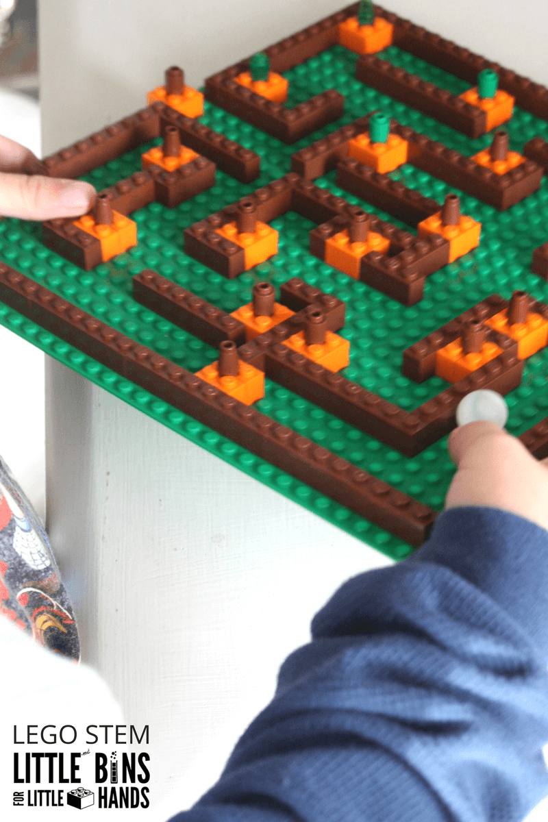 Pumpkin Patch LEGO Maze Fall STEM Activity for Kids