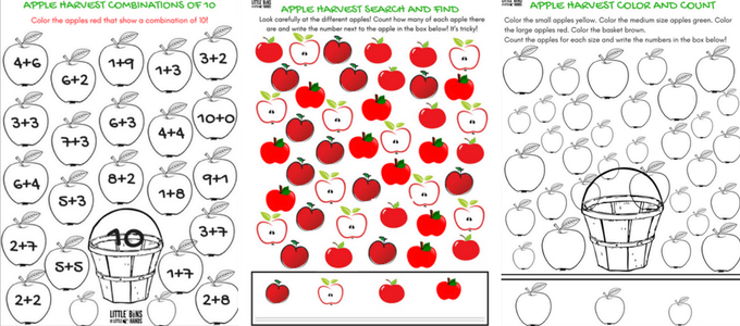 Apple Theme Worksheets and Apple STEM Activities FREE Pages