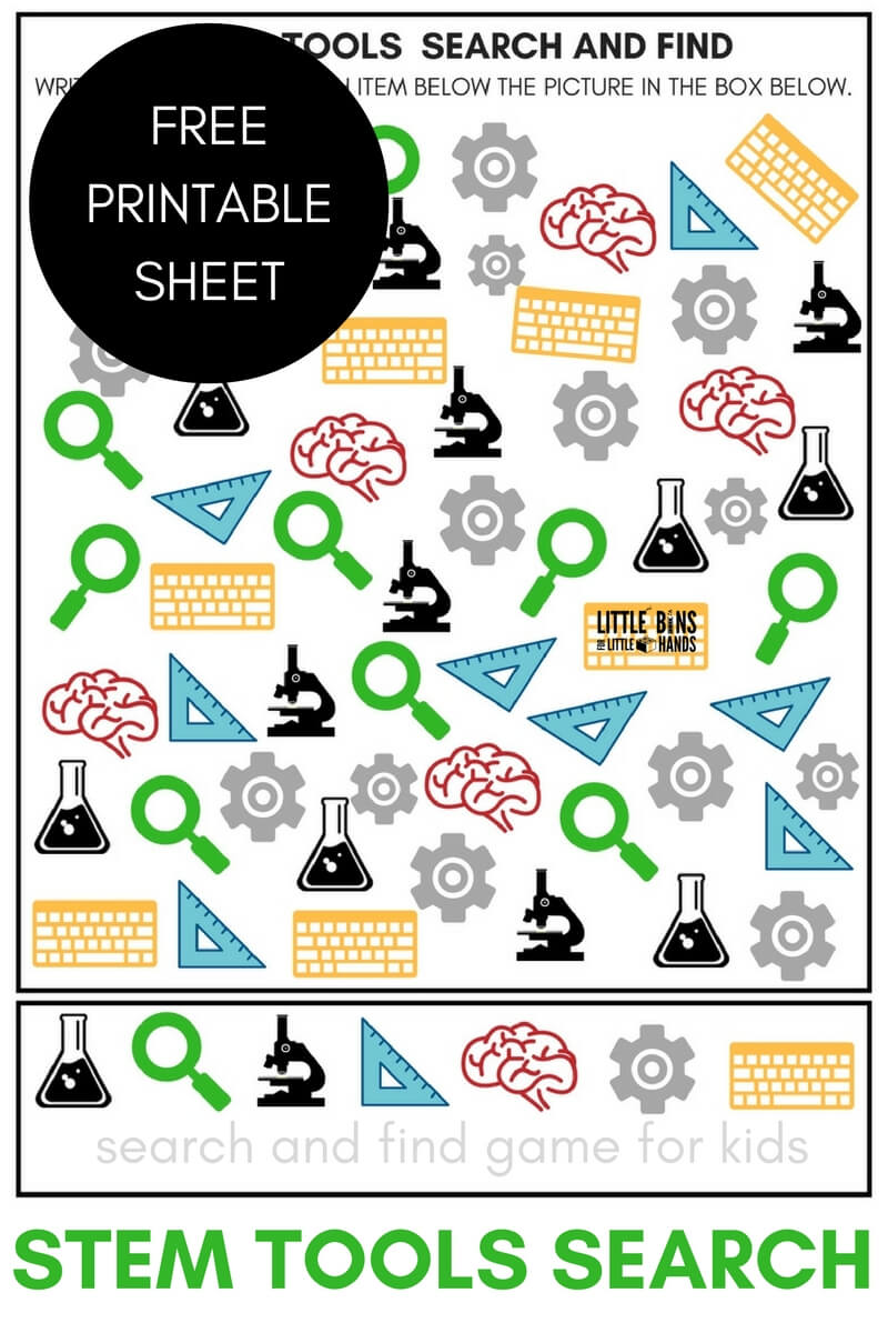 STEM Tools Counting Activity And Search And Find Game STEM Tools Counting Activity And Search And Find Game