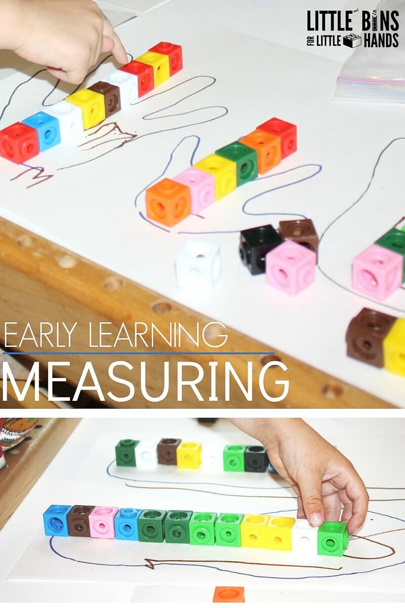 Preschool Math Measuring Activity Using Unifix Cubes DUPLO or LEGO - Math Activities For Kindergarten