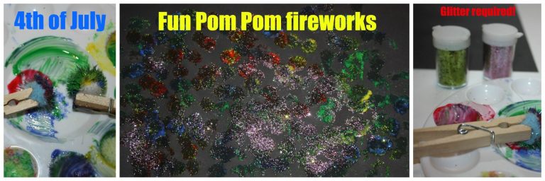 Quick & Easy Glittery Pom Pom Fireworks Painting