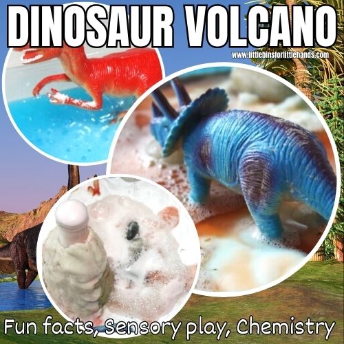 Dinosaur Volcano Sensory Bin
