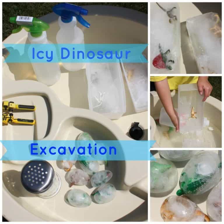 Icy Dinosaur Excavation Sensory Play