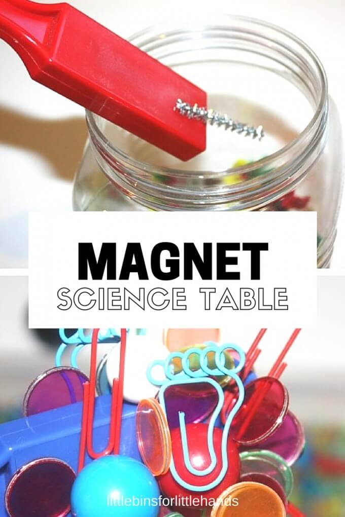 Exploring Magnets Preschool Science Table