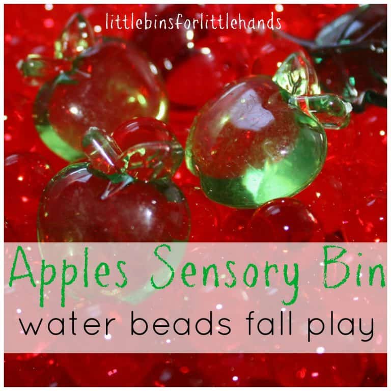 Apples Sensory Bin Play Activity with Water Beads