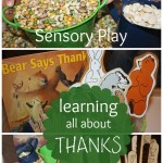 Bear Says Thanks Sensory Play Bin Learning About Being Thankful