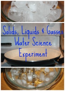 Solids, Liquids Gasses Preschool water science experiment
