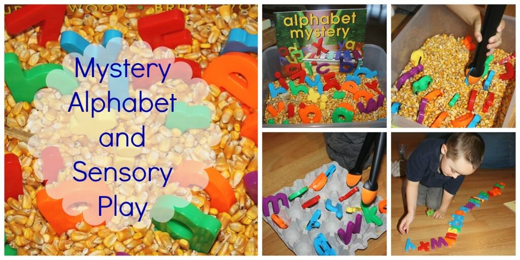 alphabet fun play corn bin book