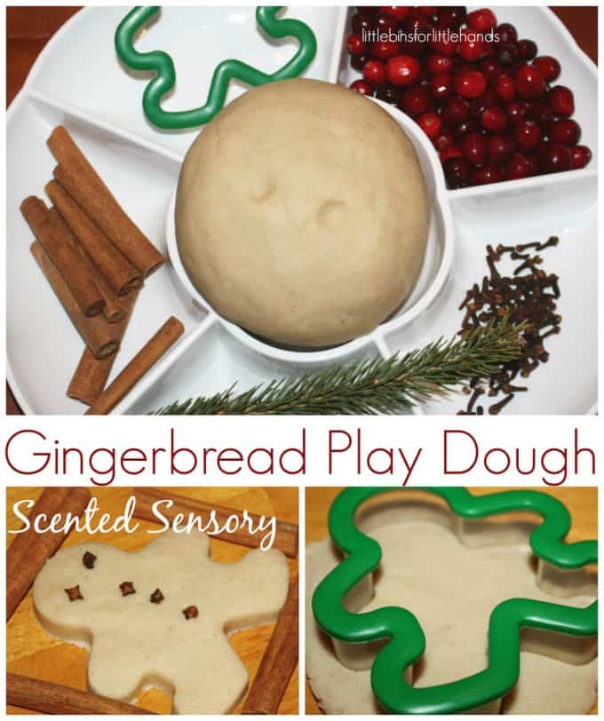 Gingerbread play dough scented sensory play