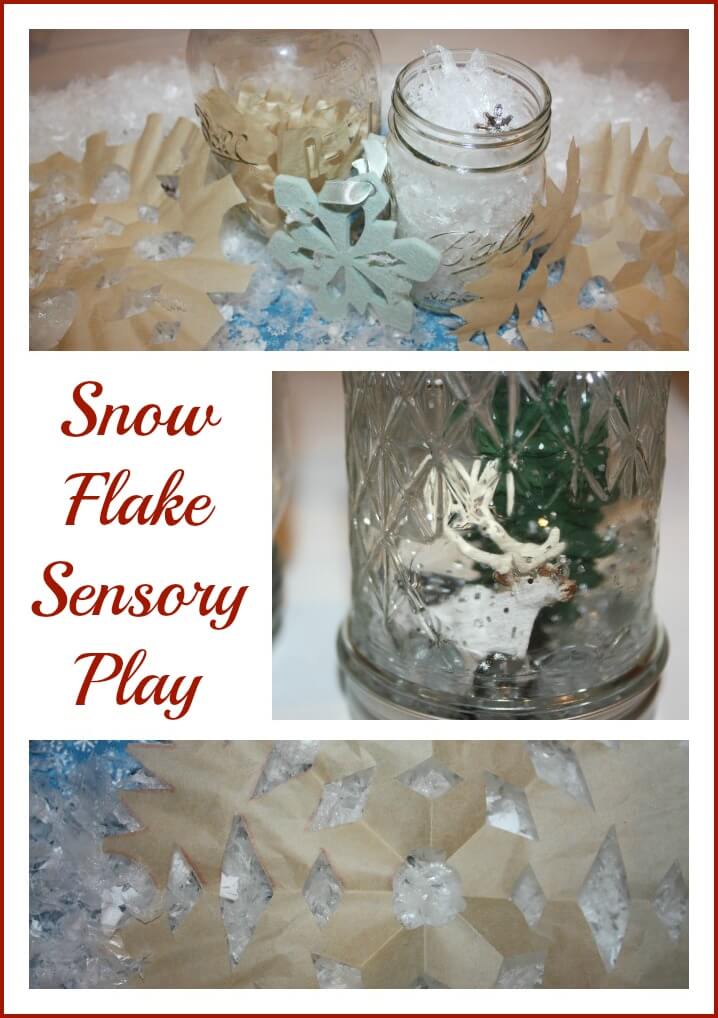 snowflake sensory play jar and bin
