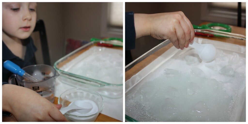 heart ice science experiment salt
