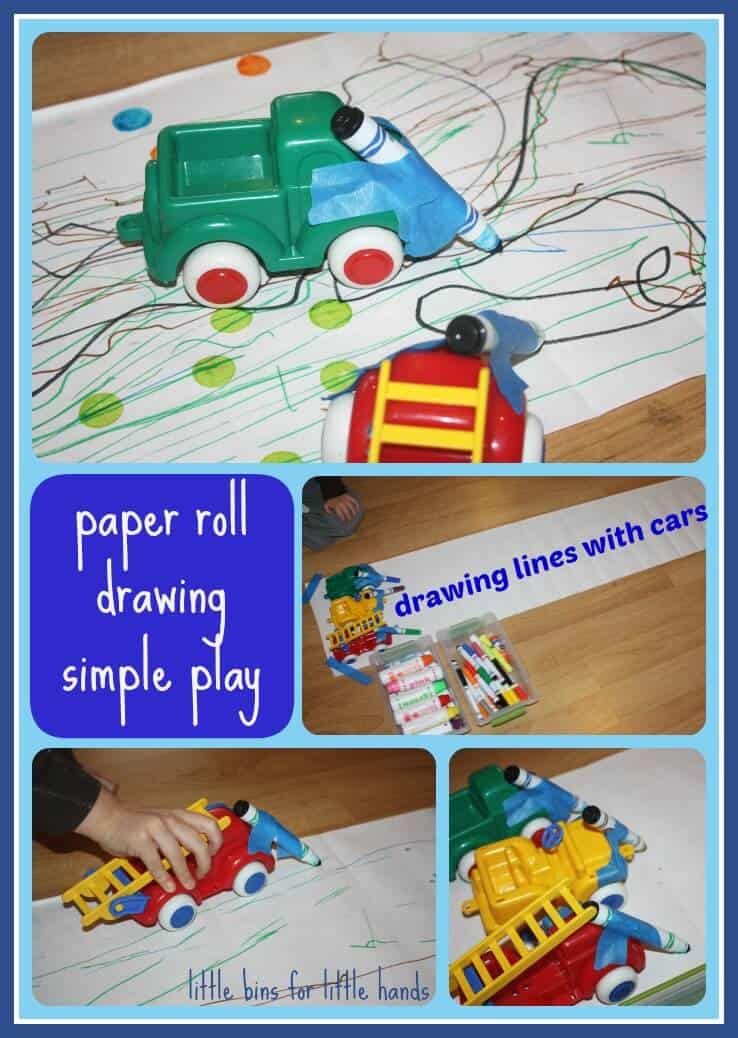 Paper Roll Drawing with Cars Simple Play