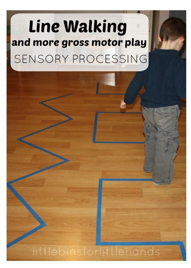 Gross motor activities - Walking Lines Rolling Balls Gross Motor Sensory Play Ideas Sensory Processing