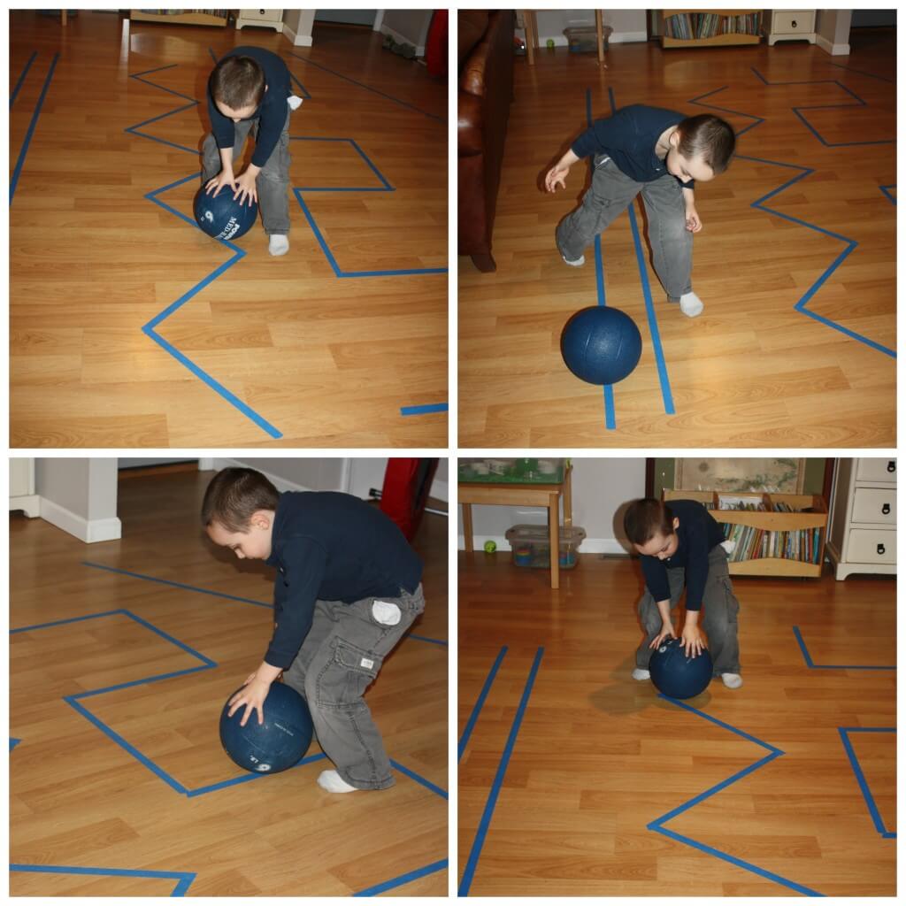 proprioceptive sensory seeking ball line rolling
