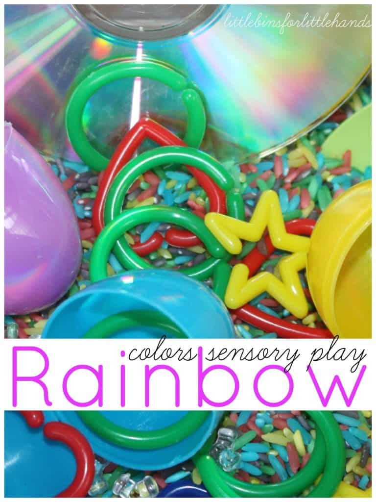 rainbows sensory bin colors sensory play