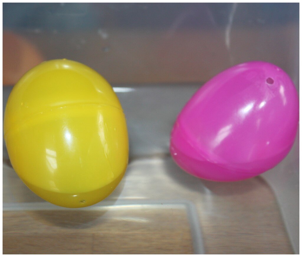 Easter Egg Science Yellow Purple Sinking