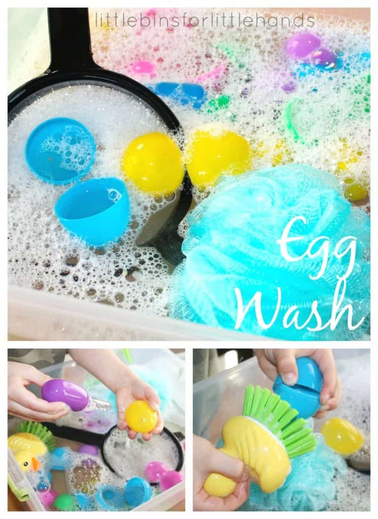 Easter Egg Wash Water Sensory Play