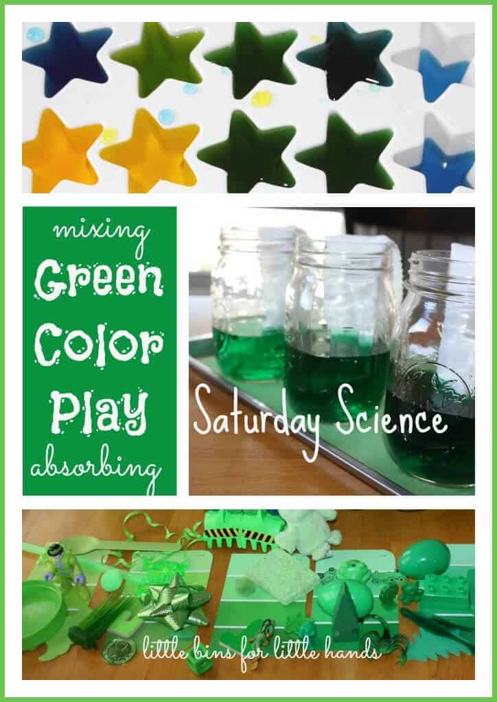 Exploring Colors Green Mixing, Absorbing, and Grading Shades {Saturday Science}
