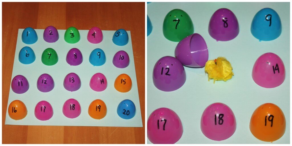 Find the Chick Number Recognition Game Set Up