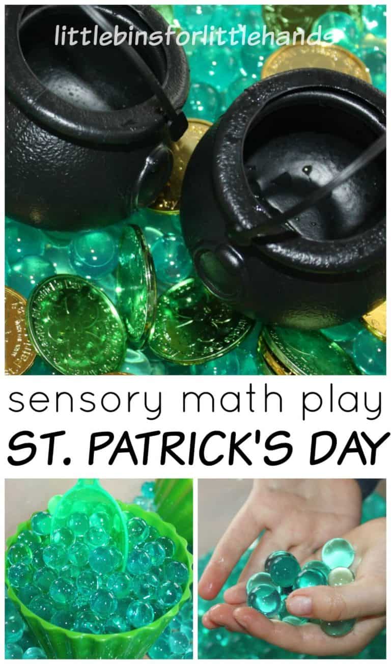 St Patricks Day Sensory Bin and Coin Math Counting Game