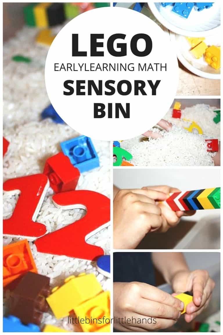 Lego Sensory bin For Early Learning Math And Fine Motor Skills