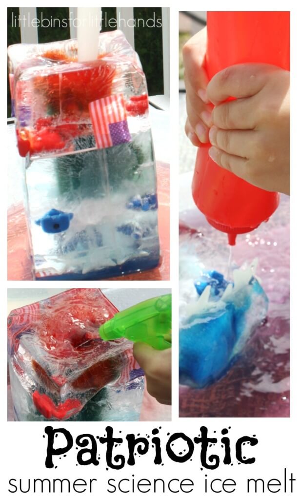 Patriotic Summer Science Ice Melt 4th of July Activity Water Play