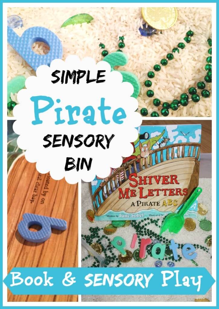 Pirate Sensory Bin and Book Activity