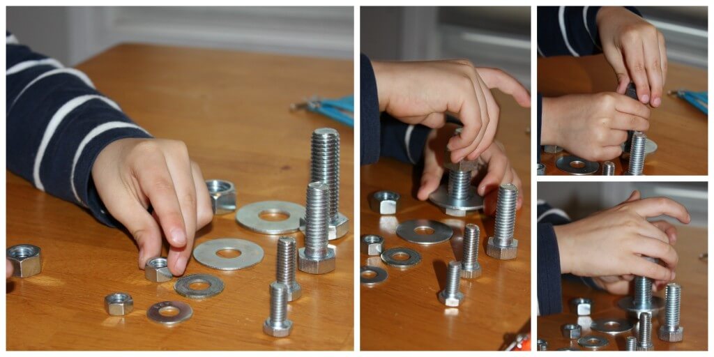 fine motor life skills nuts and bolts