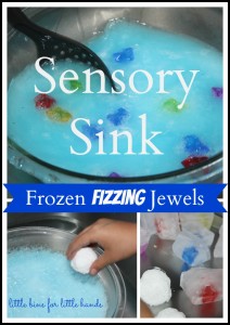 Frozen Fizzing Jewels Sensory Sink