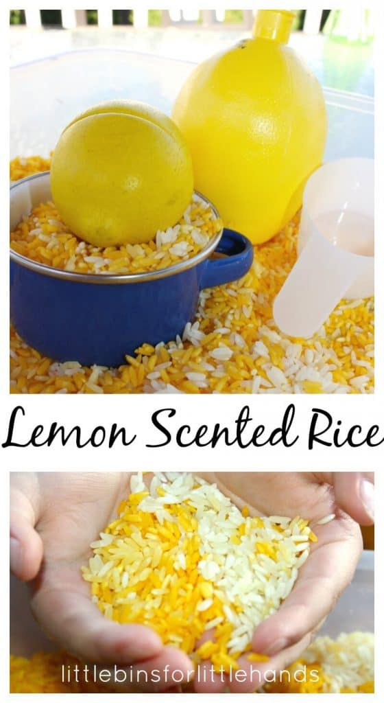 How to make lemon scented rice for summer activities and sensory bins