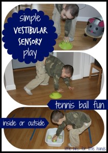 Tennis Ball Vestibular Sensory Play