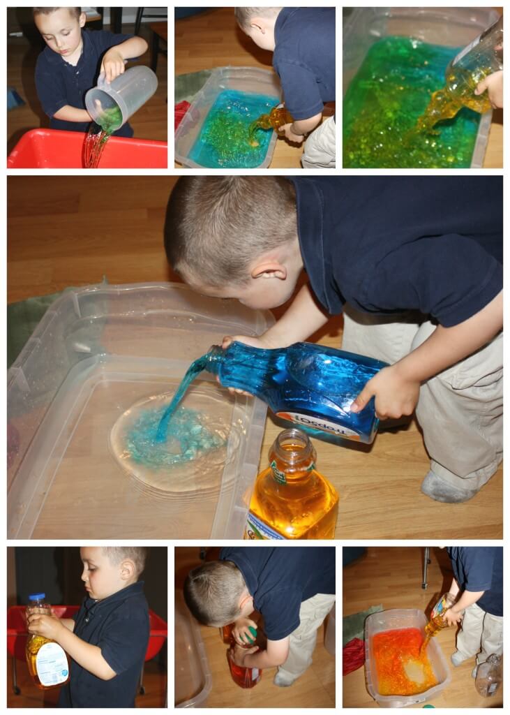 proprioceptive sensory play color mixing play