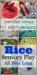 Rice Sensory Bins All Year Long