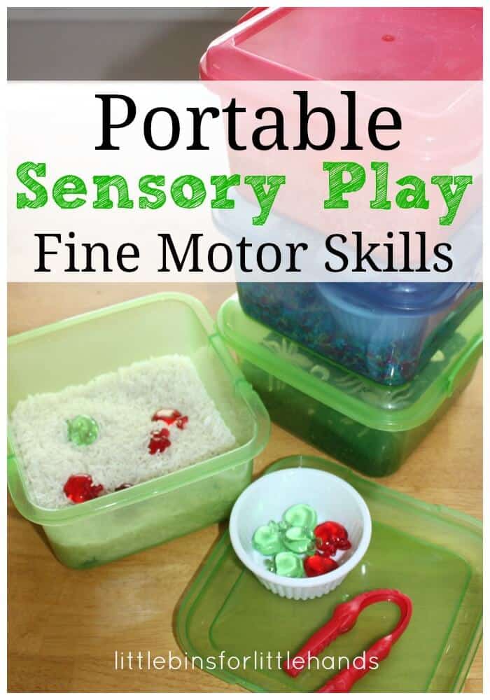 portable mini sensory bins for fine motor skills activities
