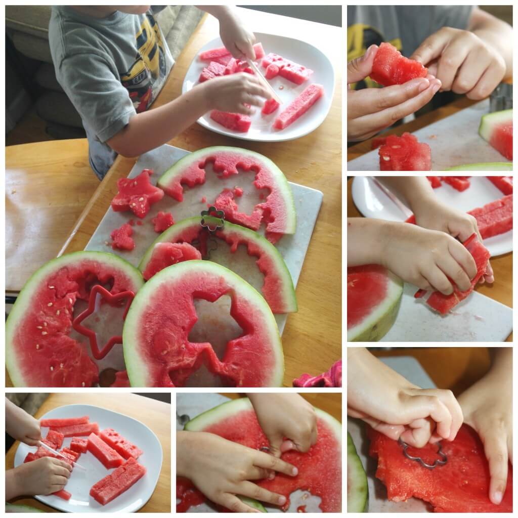 watermelon fine motor activities knife skills and cookie cutter skills