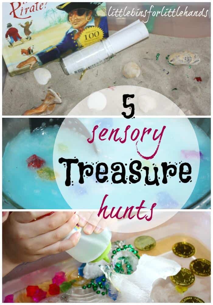 5 Treasure Hunt Sensory Play activities for kids