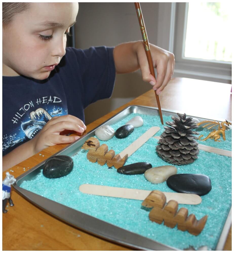 maze pre writing sensory play drawing lines with chopstick