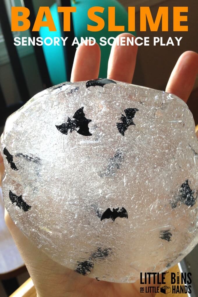 Bat Slime for Halloween Sensory Play