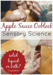 apple oobleck made with apple sauce solids liquids sensory science