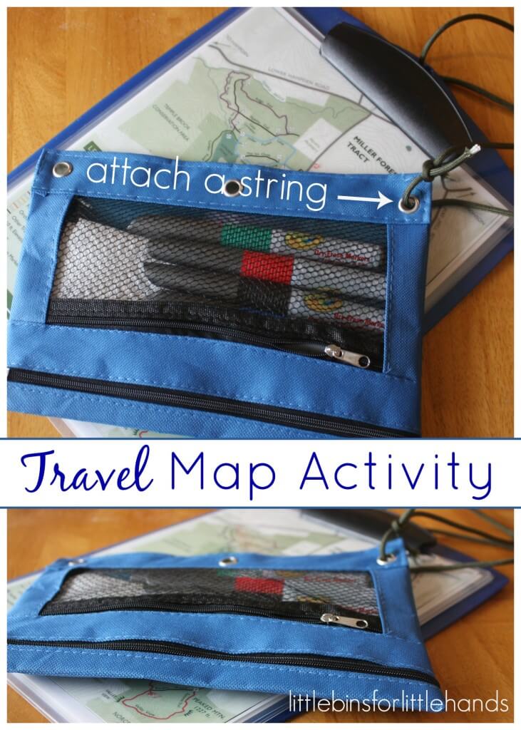 map activity travel set up or quiet box play activity