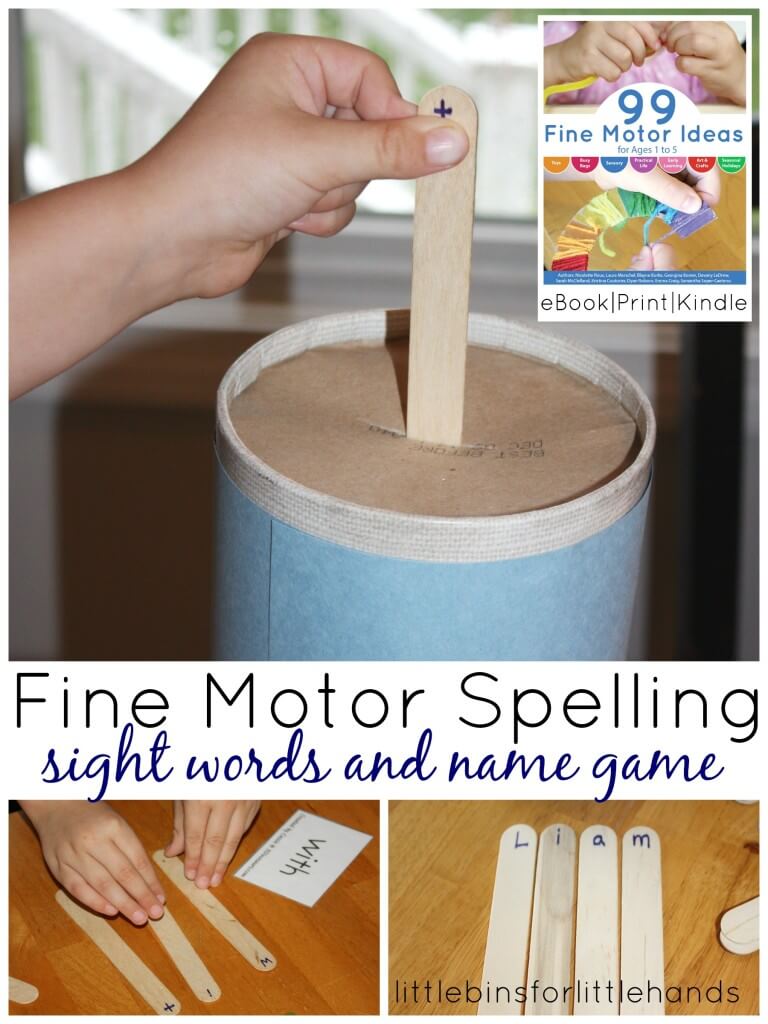 Sight Words Name Game 99 Fine Motor Activities Spelling Activity