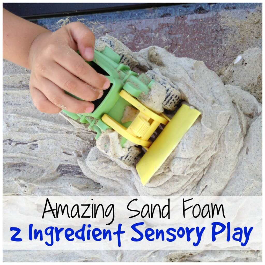 sand foam 2 ingredient sensory play