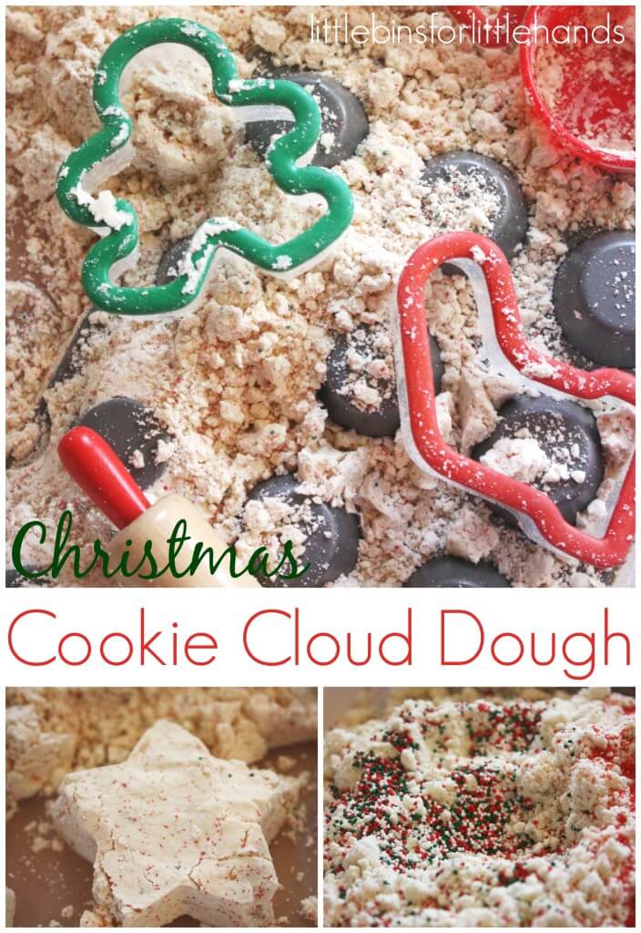 Christmas Cookie Cloud Dough Sensory Play